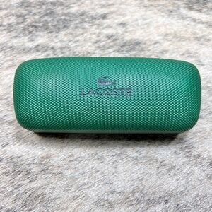 Lacoste Sunglasses / Eyeglasses Green Clamshell Faux Leather Case